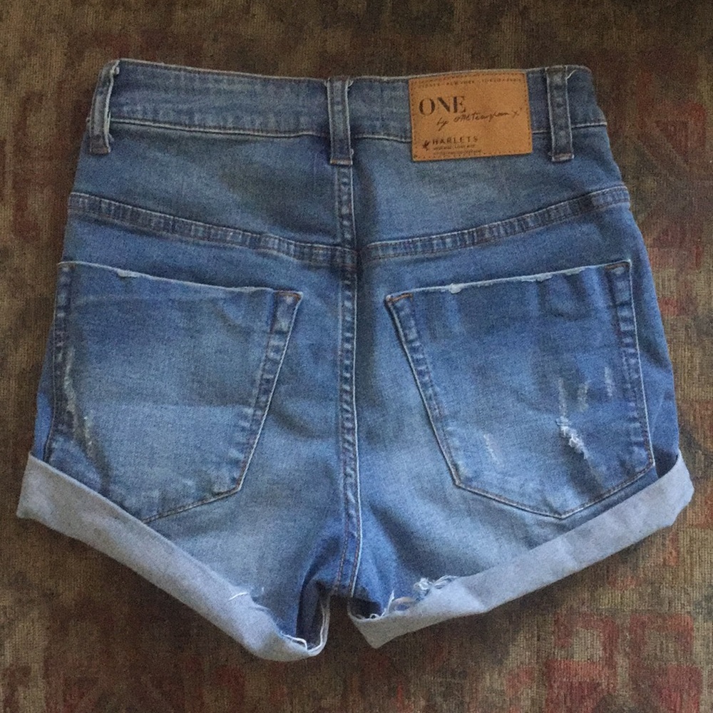 One Teaspoon High Rise Harlets Buttonfly cut off shorts 25 - Picture 8 of 11